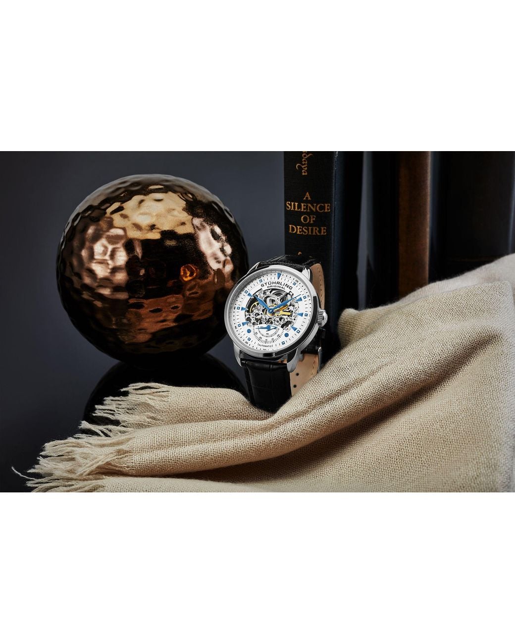 Stuhrling White Executive 3133 Automatic 44Mm Skeleton for men