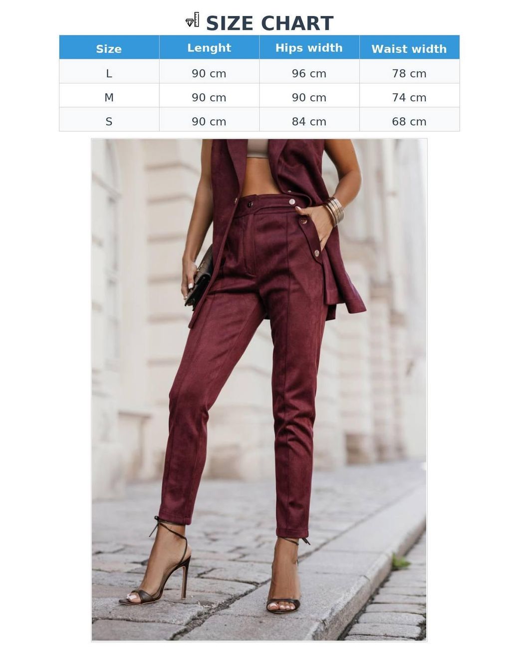 KDMD Red Kiara Cigarette Trousers