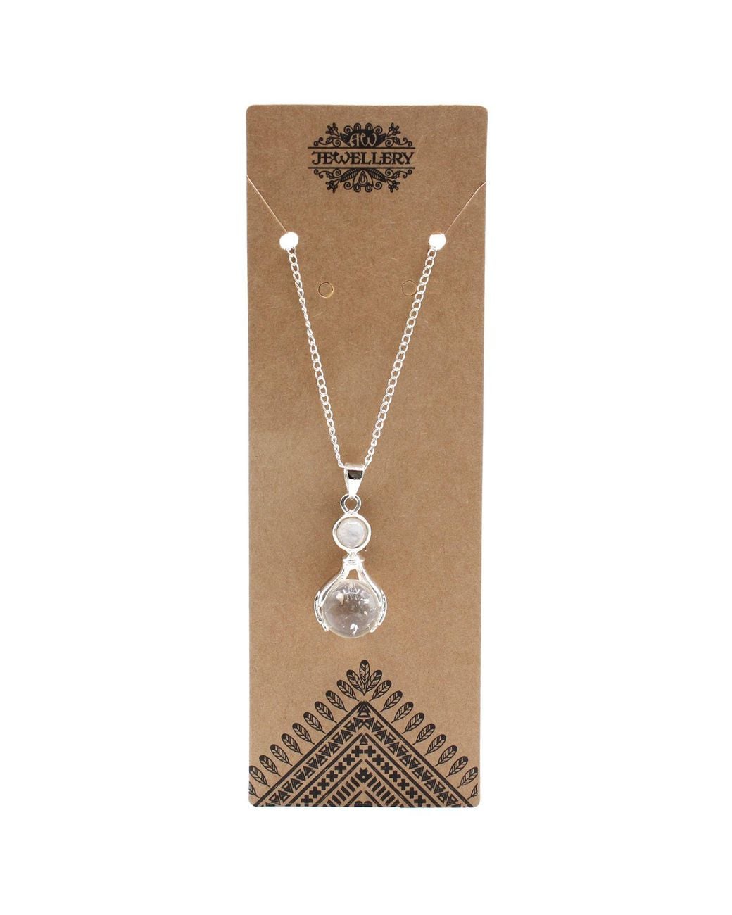 KDMD White Gemstone Healing Hands Pendant