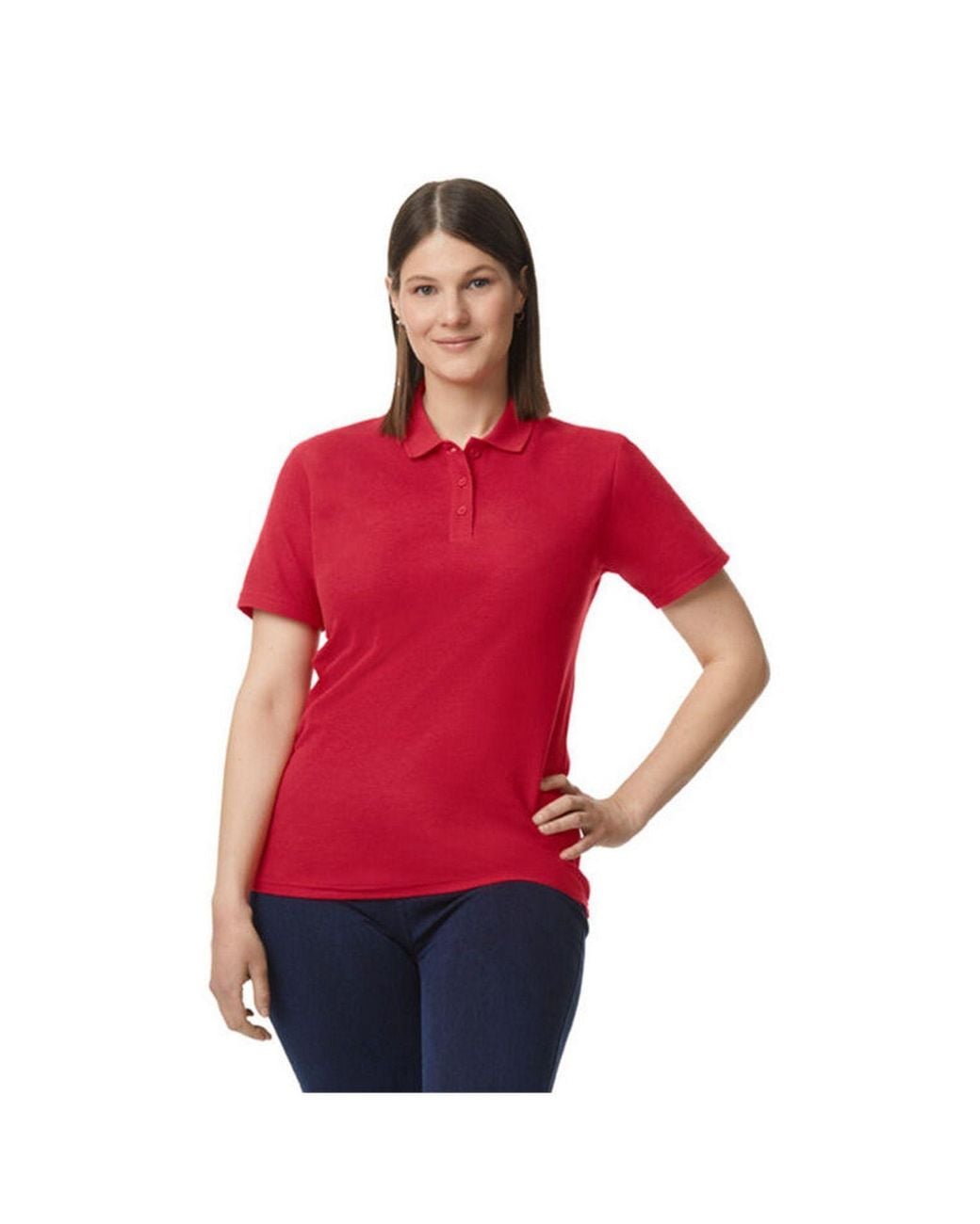 Gildan Red Double Piqué Polo Shirt