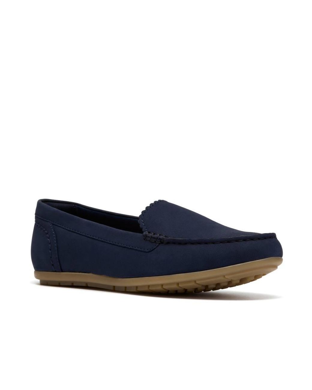 Clarks Blue Elliotte Step Nubuck Loafers, Slip Ons, Moccasins