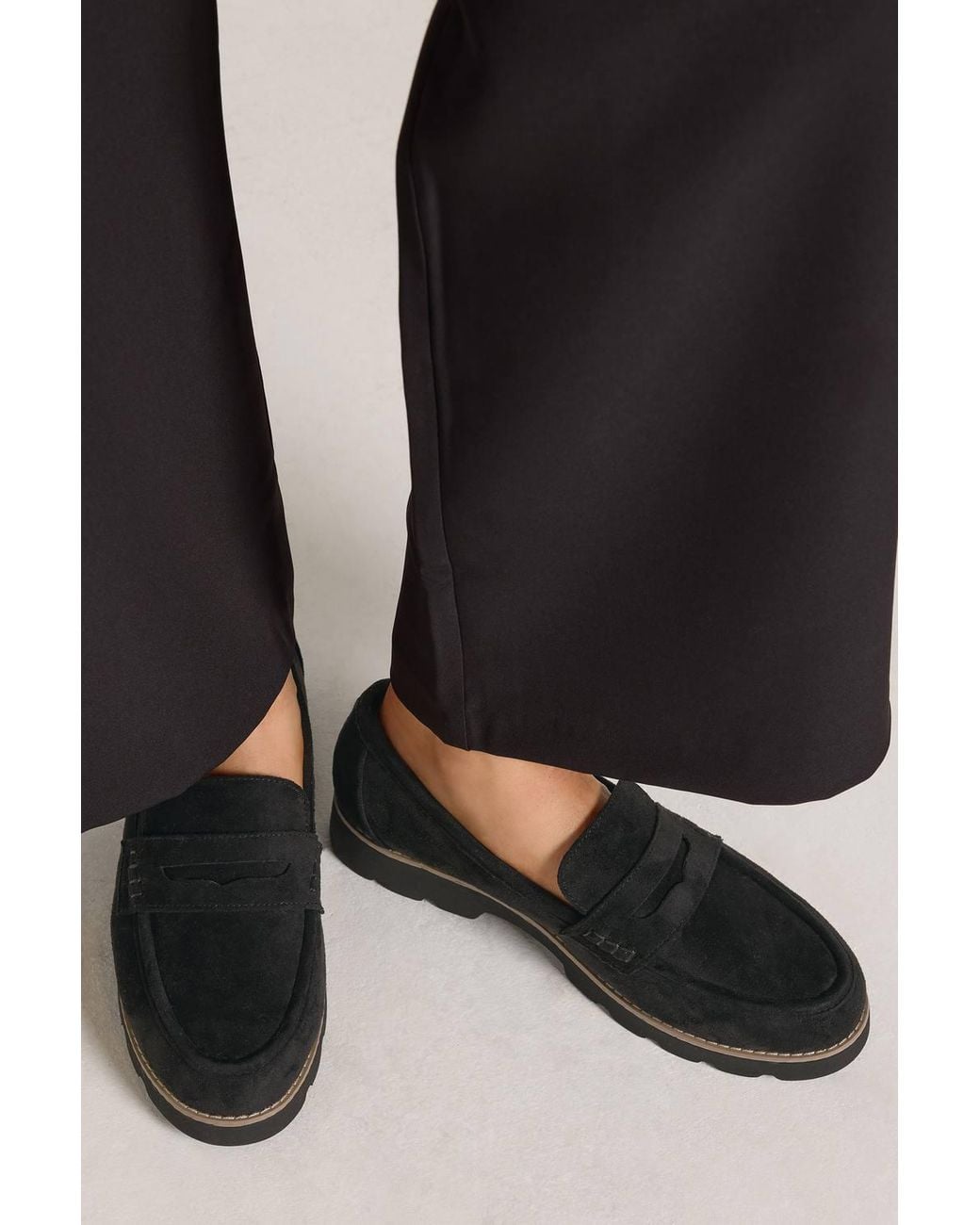 Yours Black Faux Suede Loafers