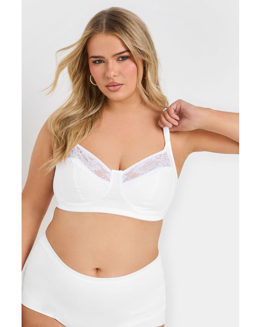 Yours Blue 2 Pack Lace Trim Non-Padded Non-Wired Bralettes
