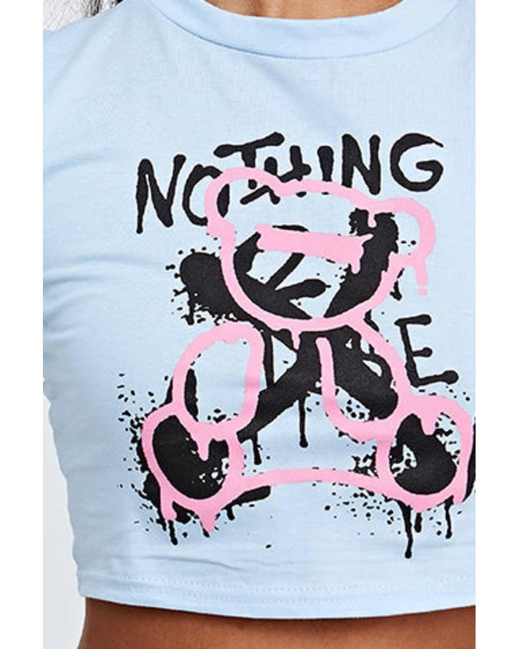 Stylewise White Graphic Print Crew Neck