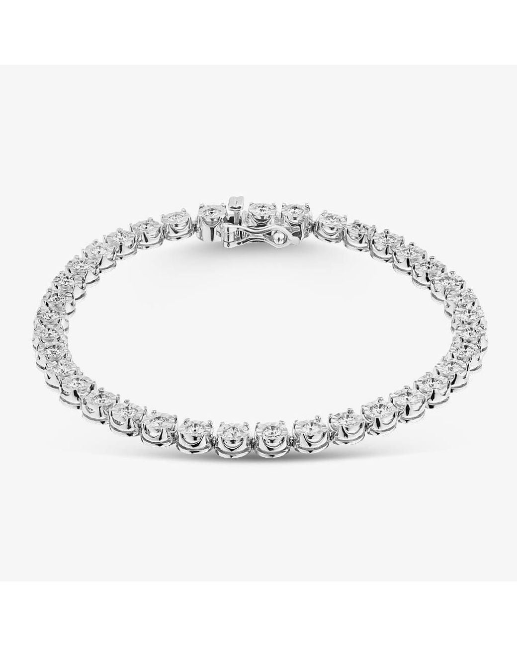 T.H.Baker Metallic 2.00Ct Lab Grown Diamond Tennis Bracelet Lgb18706-200Ch (Sil)