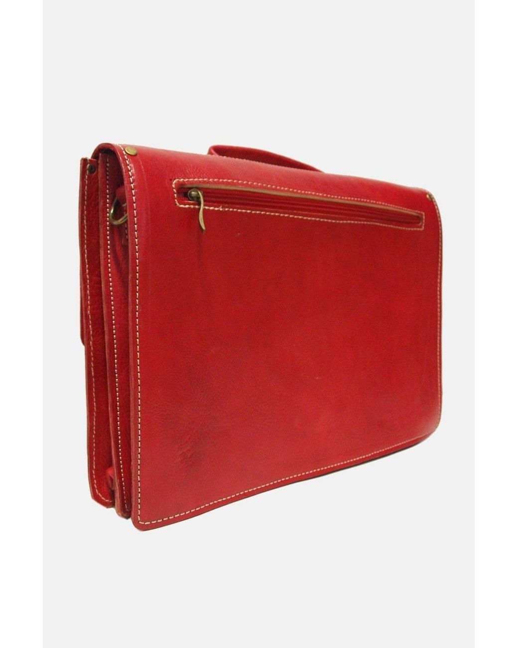 Berber Leather Red 'The Casablanca' Leather Satchel