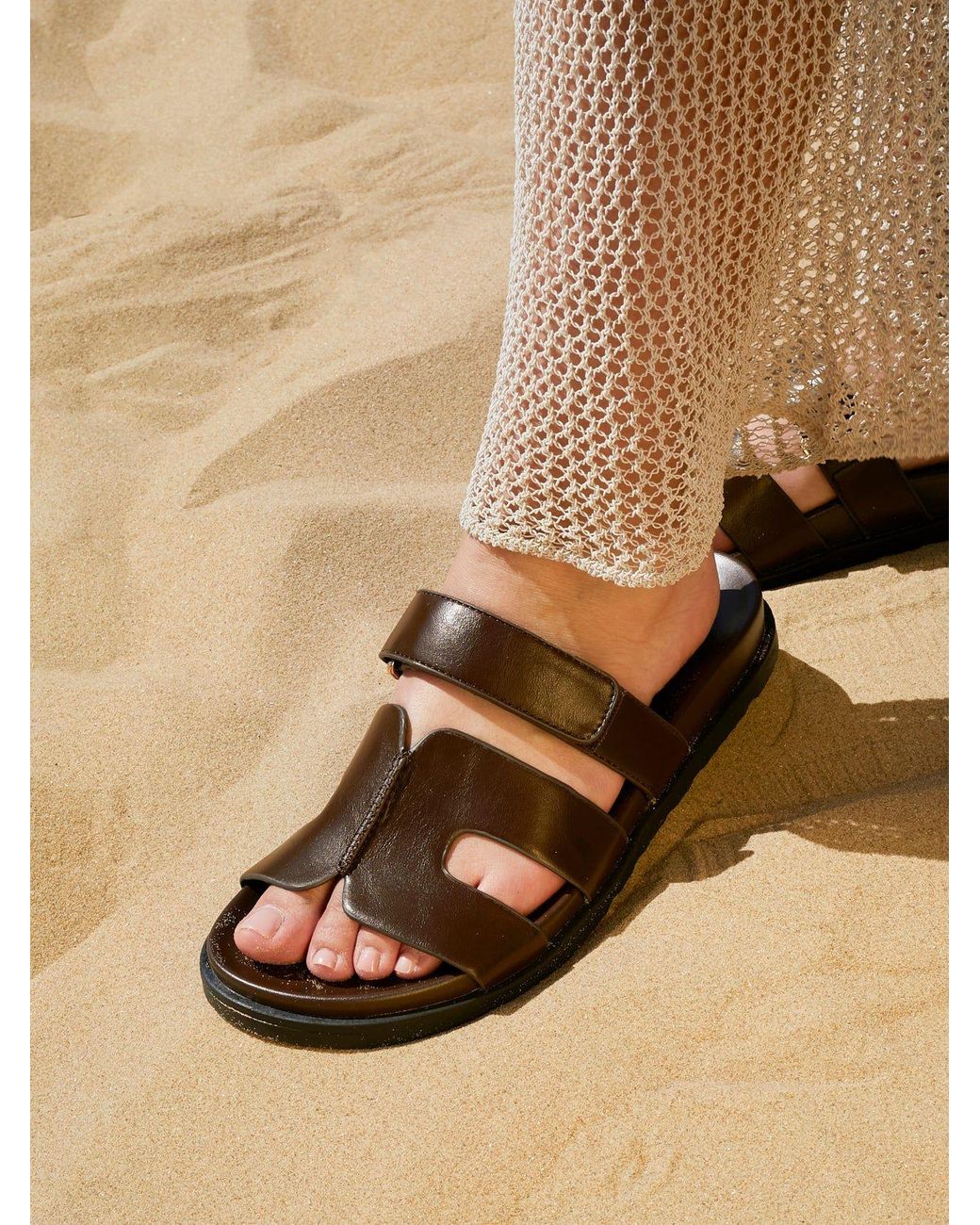 Linzi Black Emmy Faux Leather Sandals
