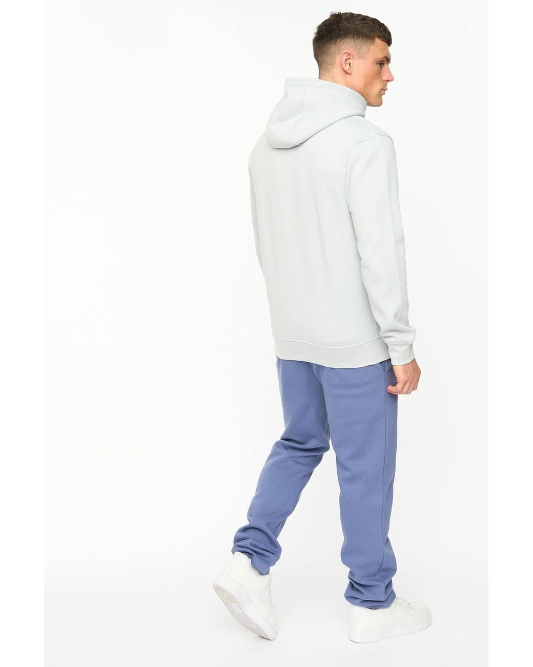 Crosshatch White Kensby Overhead Hoodie With Puff Print Branding for men