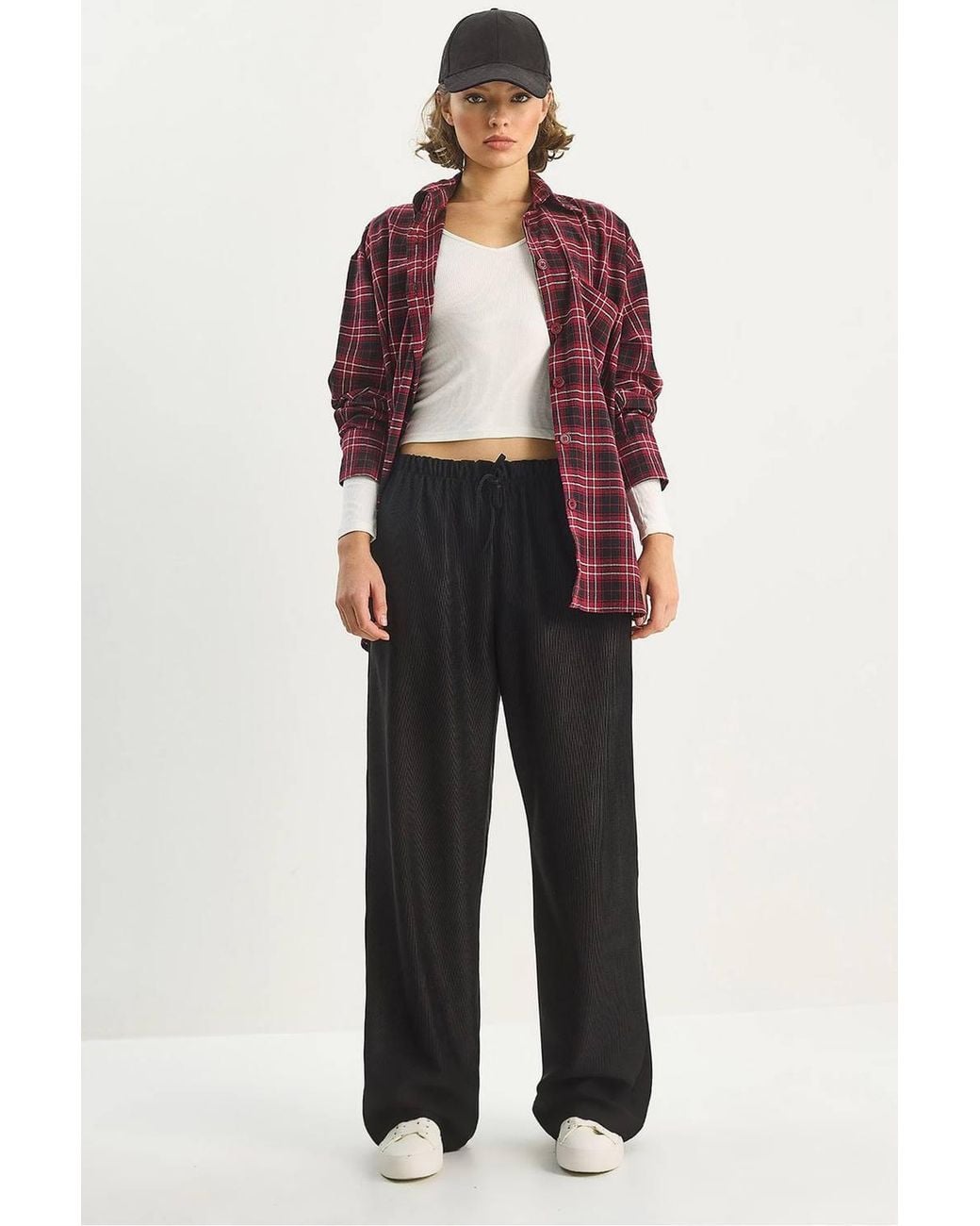 Bianco Lucci Black High Waist Wide Leg Pants