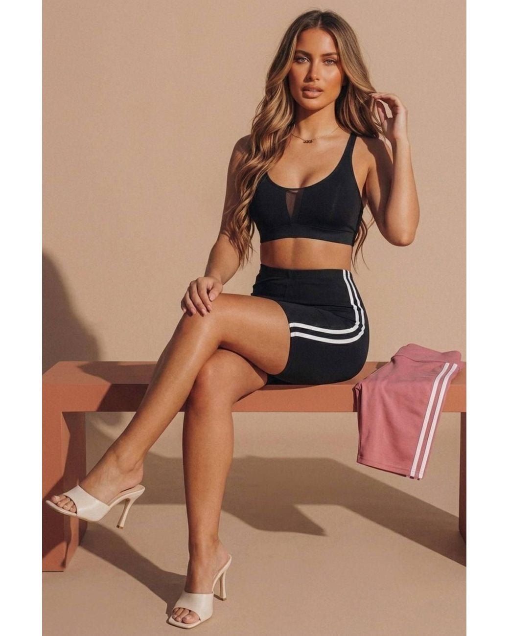 Femme Luxe Pink With High Waist Biker Shorts