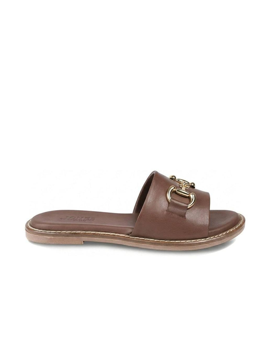 Jones Bootmaker Brown Emillina Leather Buckle Mule Sandals
