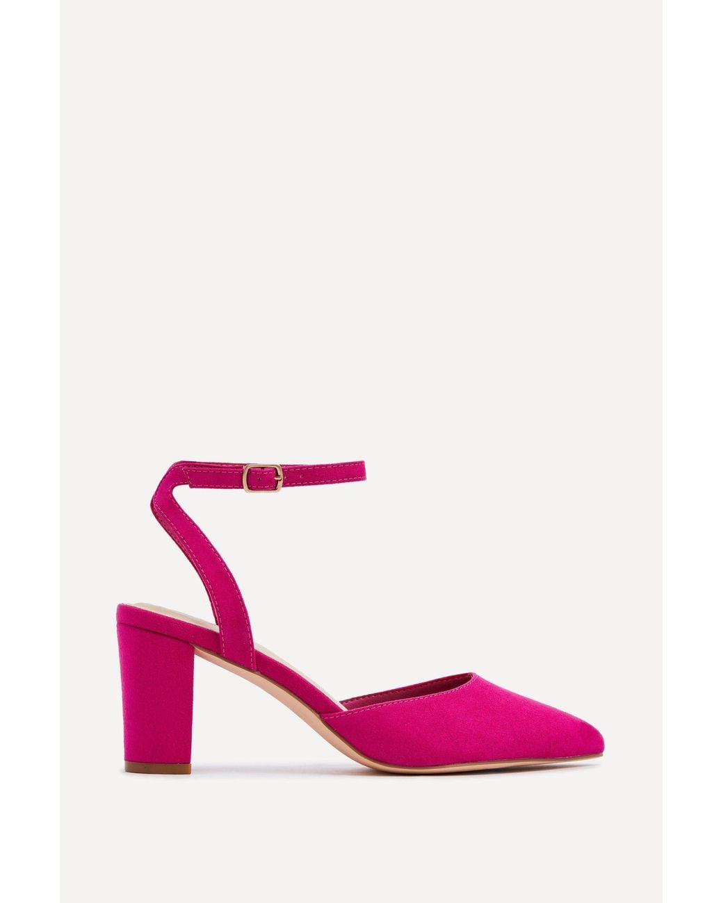 Linzi Pink Carrie Faux Suede Court Heels