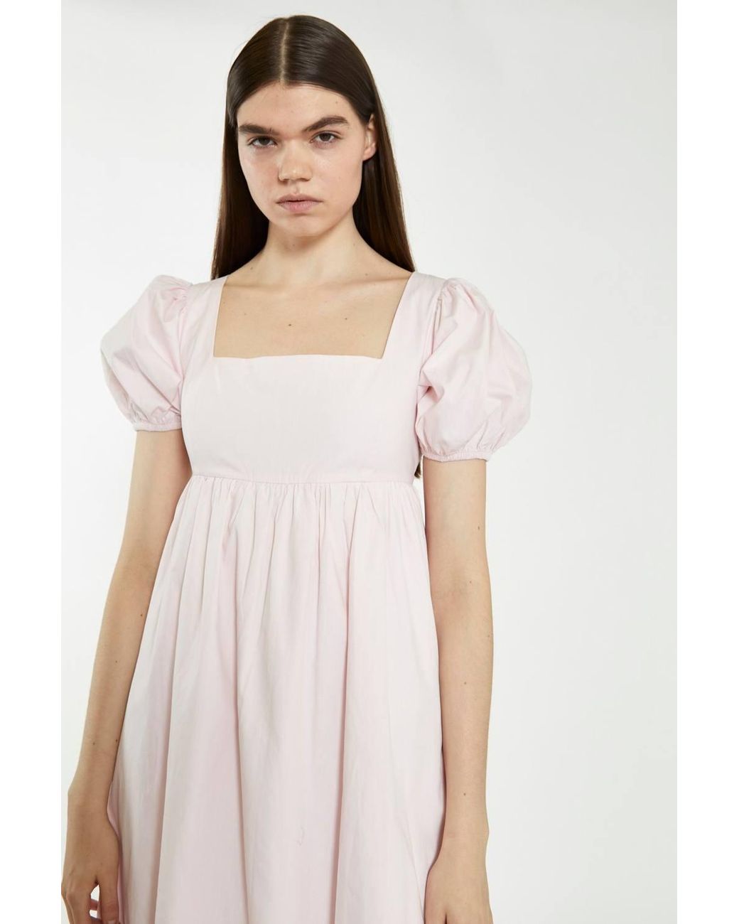 Shnoo White Balloon Short-Sleeve Midi-Dress