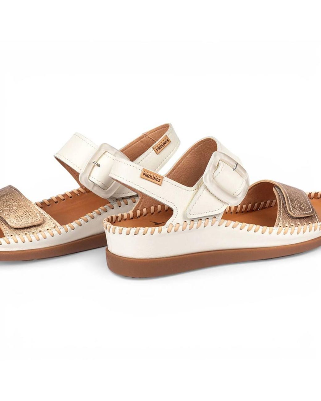 TruClothing White Leather Lightweight Summer Wedge Sandals