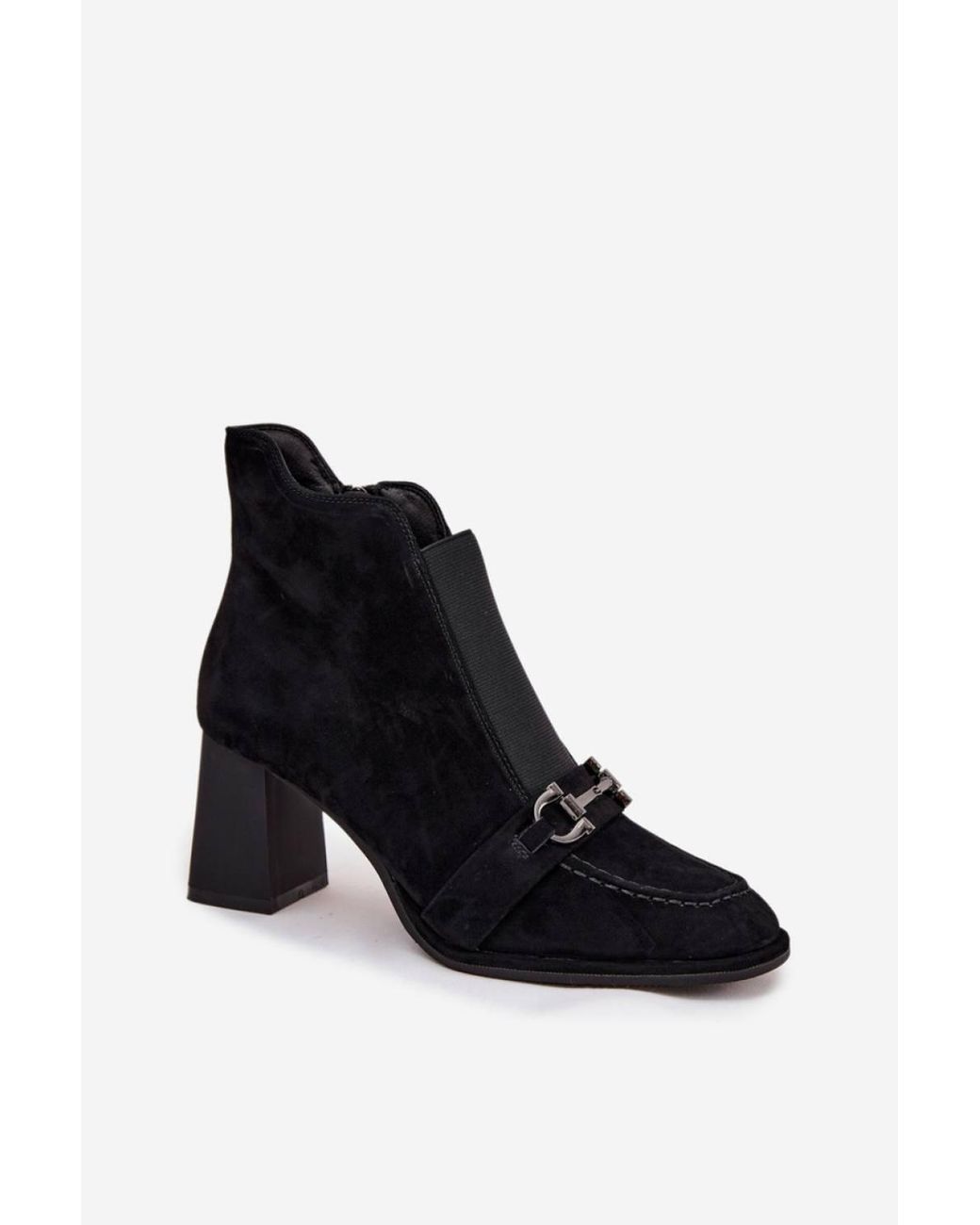 Love Lace Black Winter Round Toe Suede Lined Heeled Boots