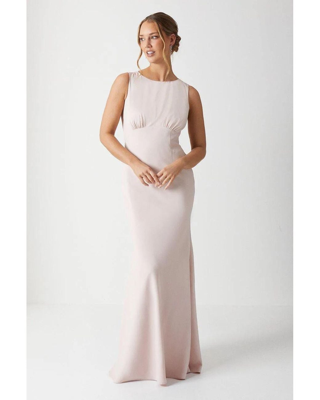 Coast Pink Honoured Sleeveless Cowl Back Maxi Bridesmaid Dress