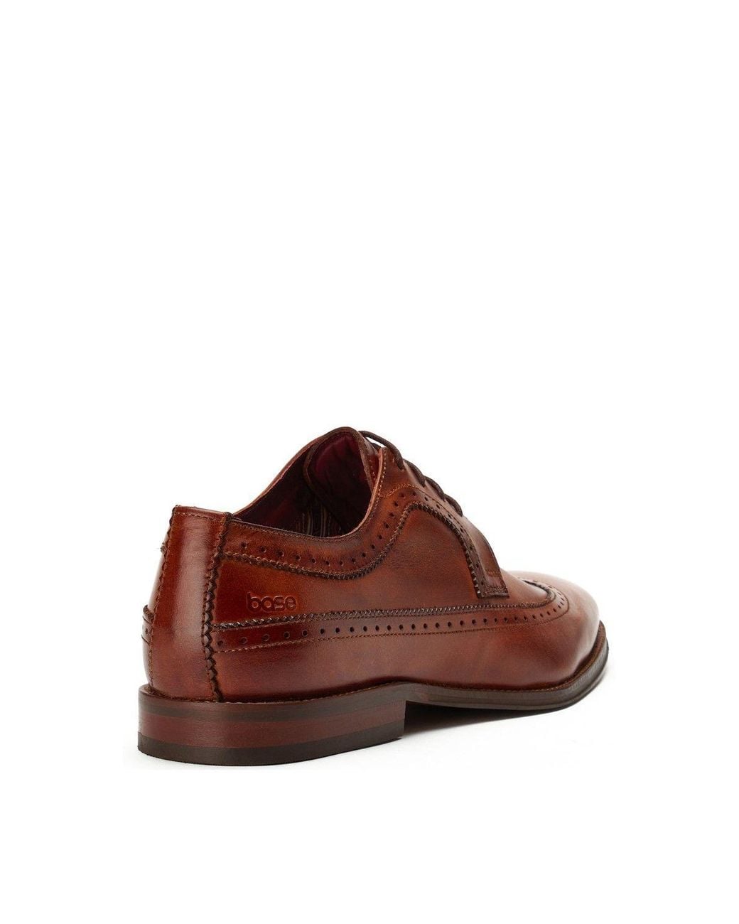 Base London Brown Havisham Plain Toe Derby Shoe for men