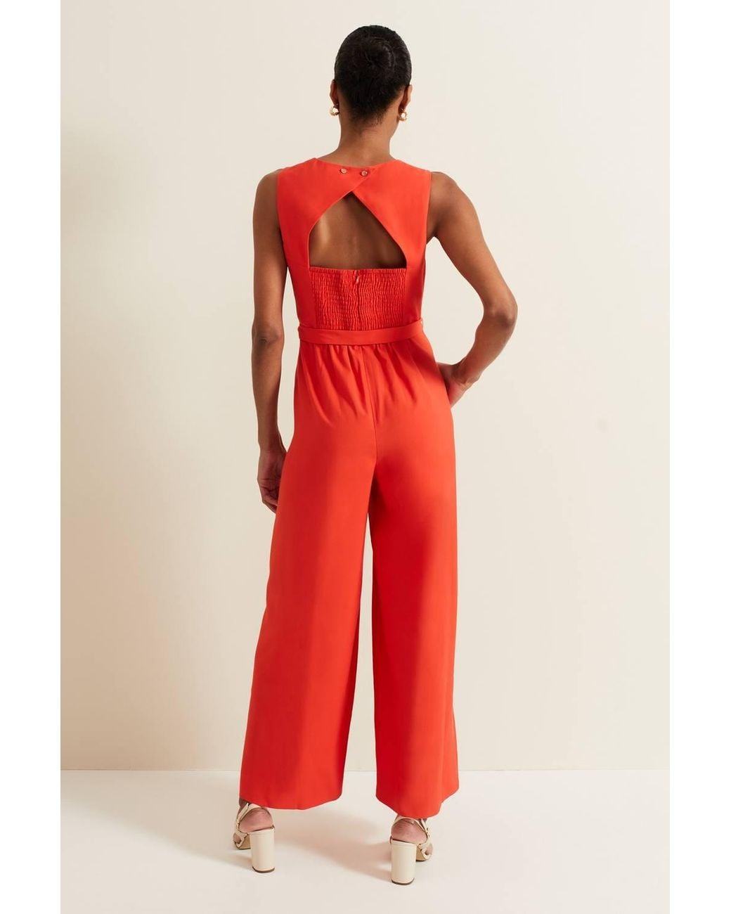 Phase Eight Red Marta Sleeveless Wide-Leg Jumpsuit