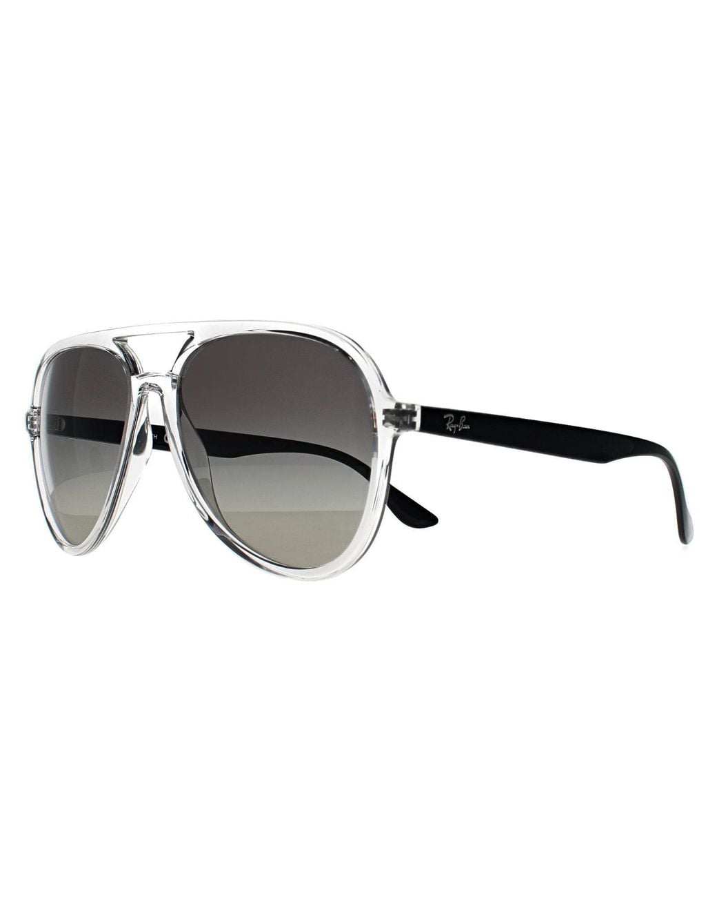 Ray-Ban Gray Aviator Polished Transparent Gradient Rb4376