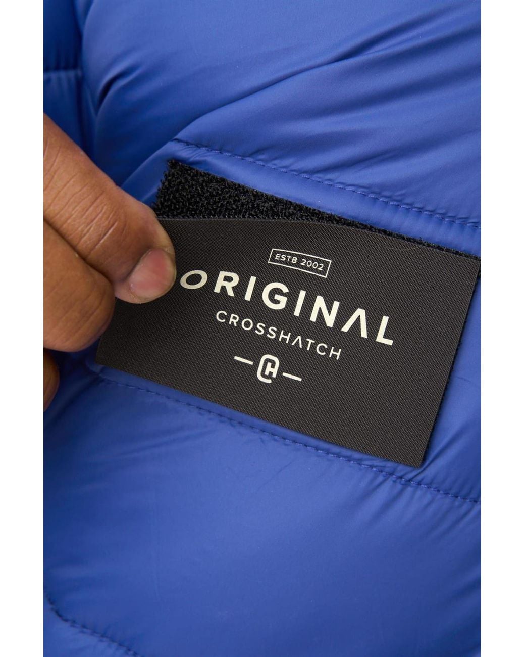 Crosshatch Blue Gattering Lightweight Hooded Quilted Puffer Jacket for men