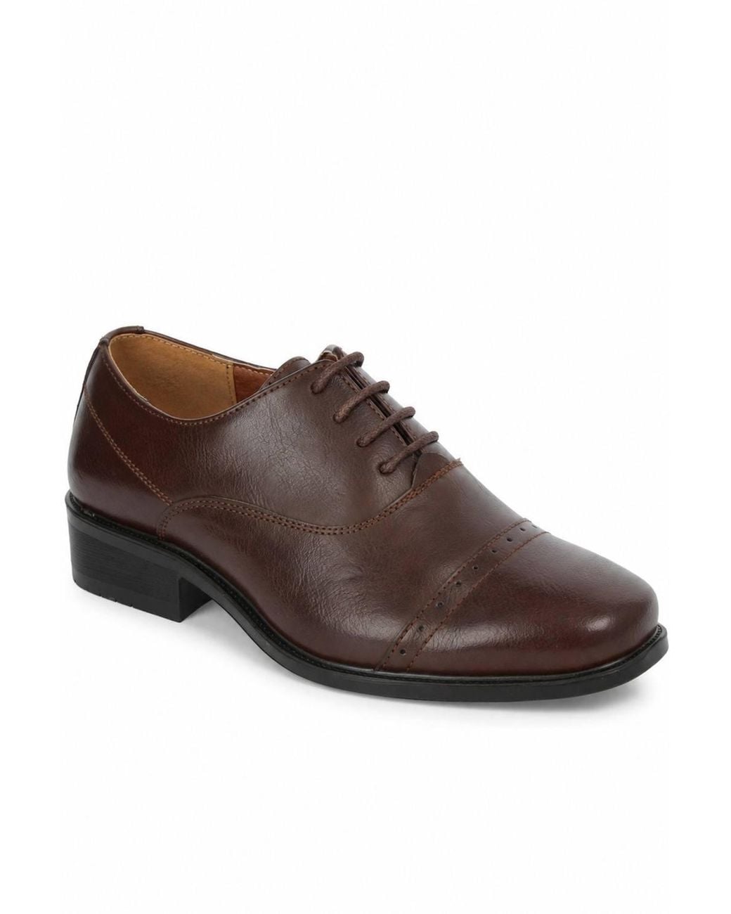 Spot on Brown Toe Cap Lace Up Formal Shoes for men