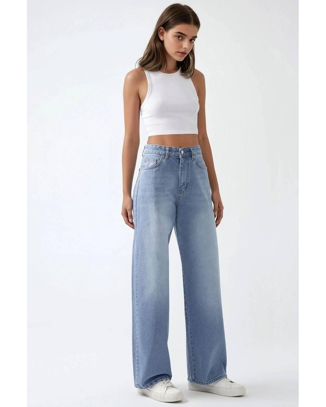 Hiccup Blue Baggy Fit Denim Jeans