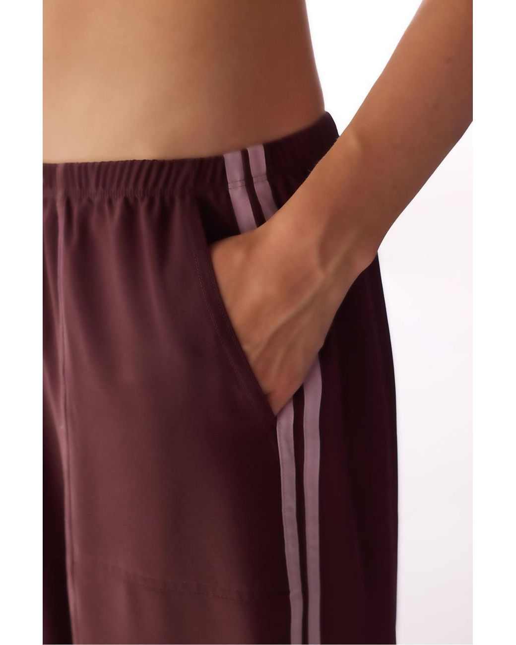 Penti Red Ribbon Detail Wide-Leg Parachute Trousers