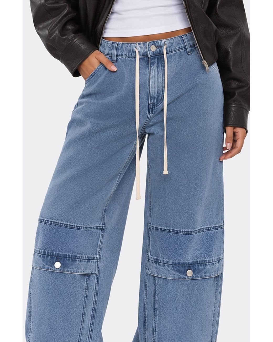 EGO Blue Wide Leg Denim Trousers
