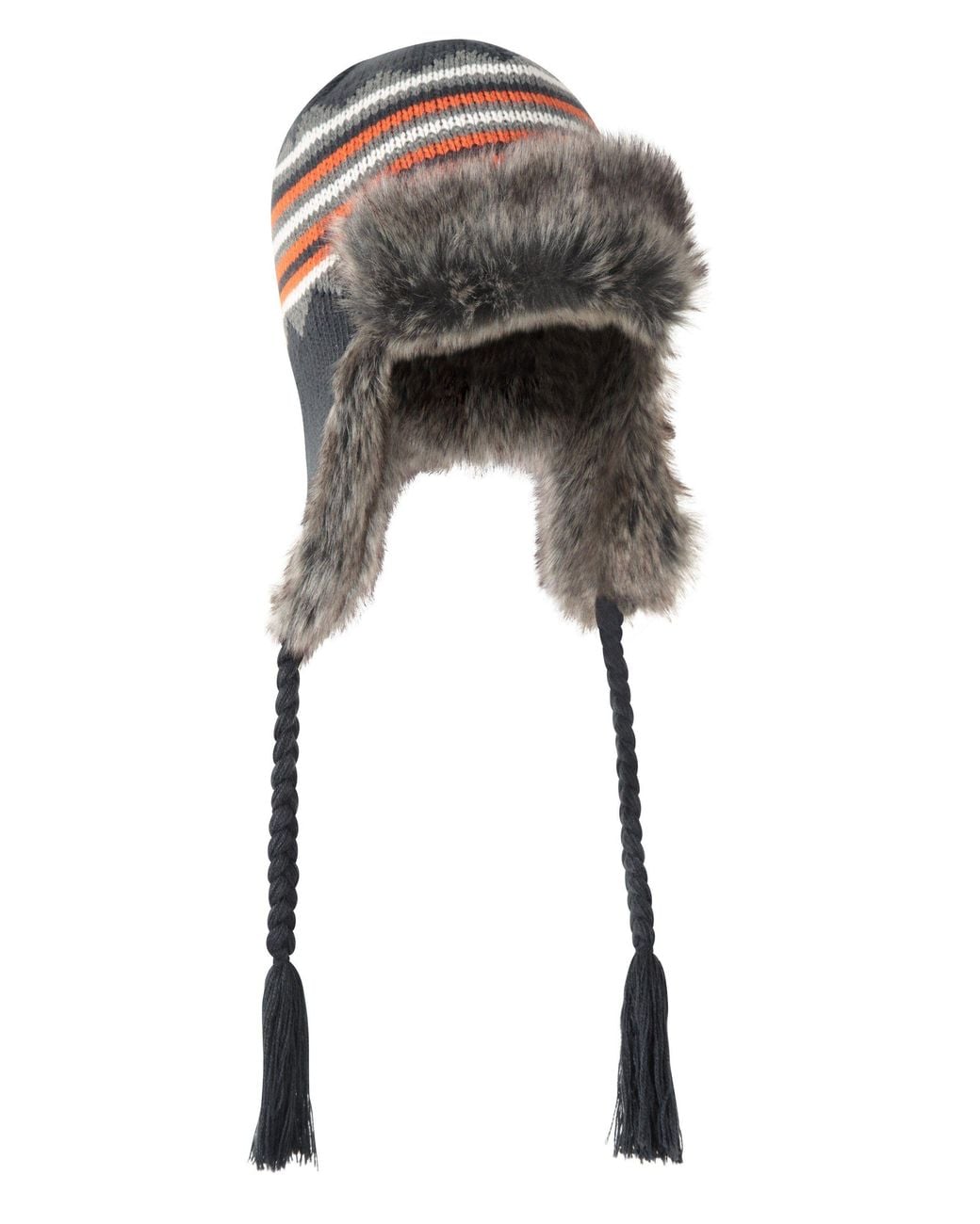 Mountain Warehouse Black 'St Anton' Warm & Cosy Fur Lining Knitted Comfortable Trapper Hat for men