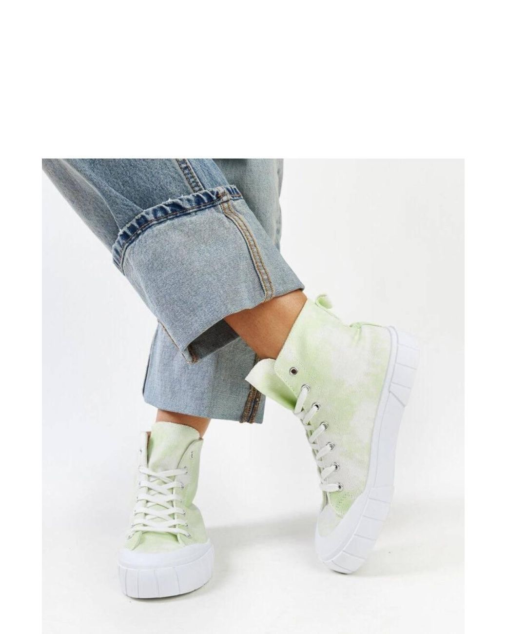 Love Lace Blue Light High Top Fabric Sneakers Laced With Rubber Sole