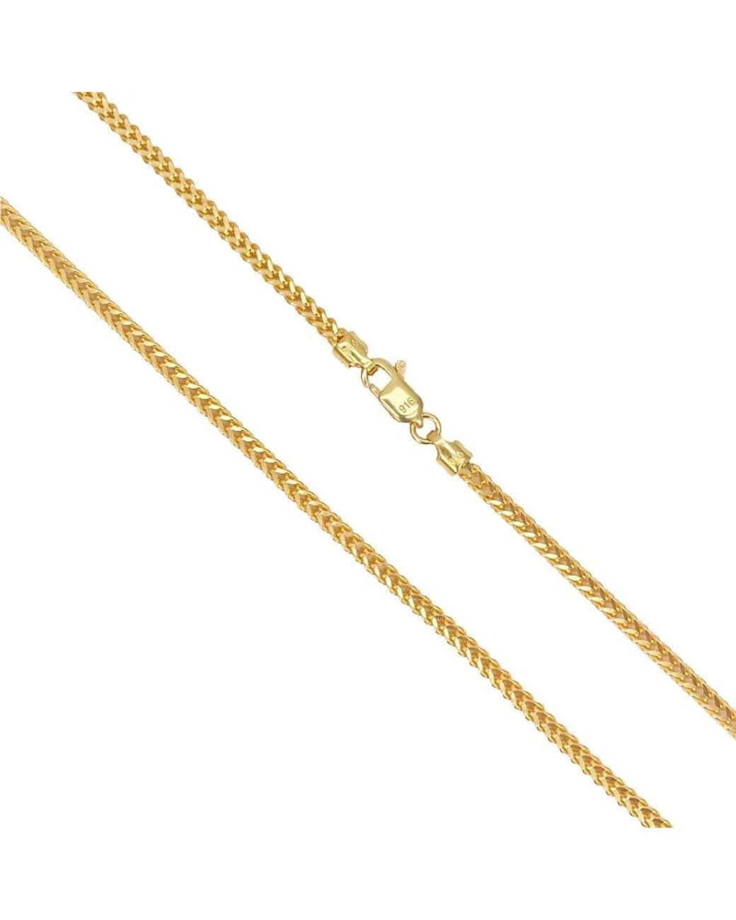 Raina Jewels Metallic 22Ct Solid Foxtail Chain Necklace 22" Inches 2.4Mm Width