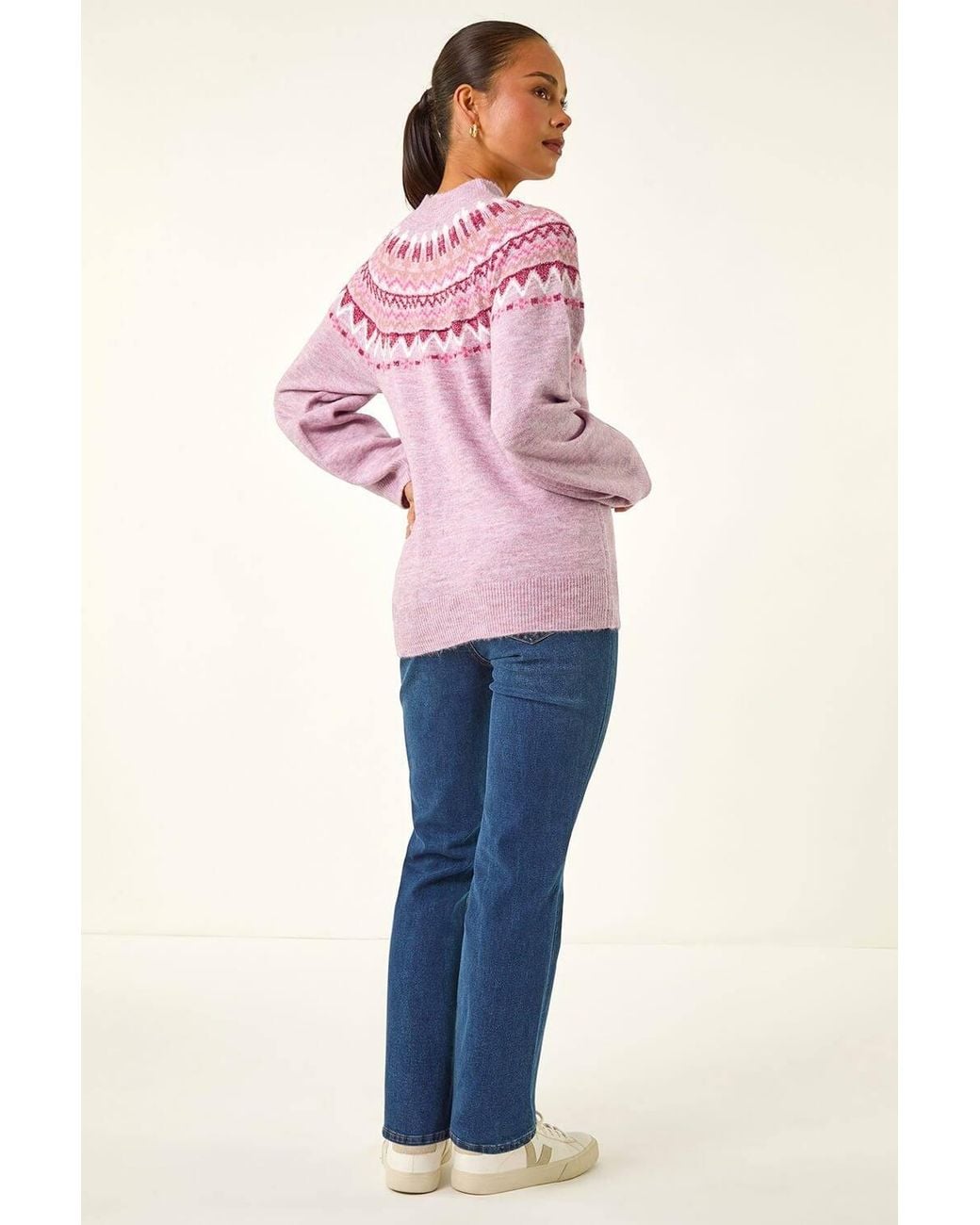 Roman Pink Petite Fairisle Knit Jumper