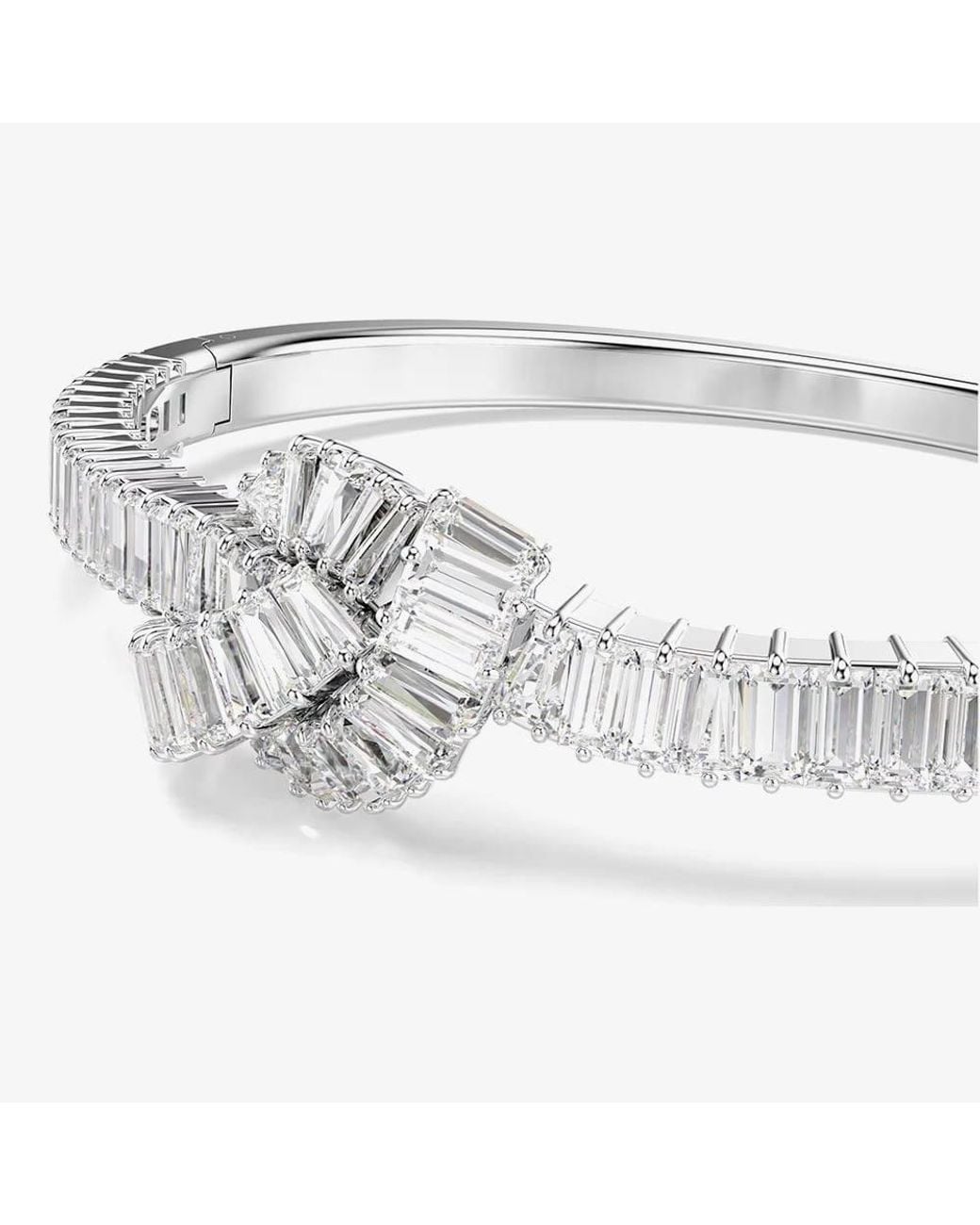 Swarovski Metallic Matrix Rhodium Plated Medium Zirconia Knot Bangle 5727120