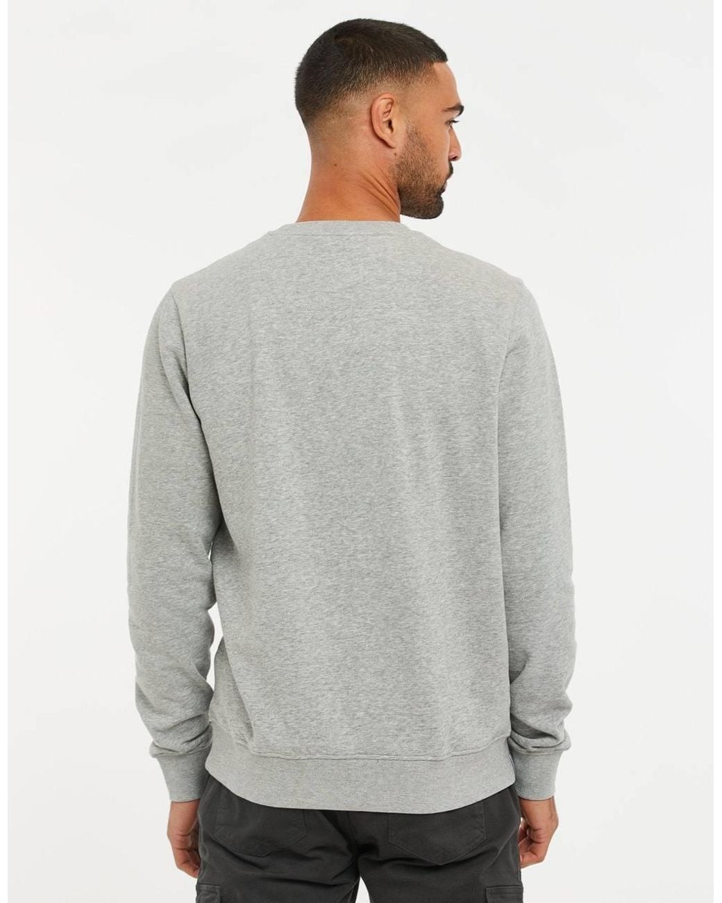 Threadbare Gray Crew Neck Sweatshirt for men