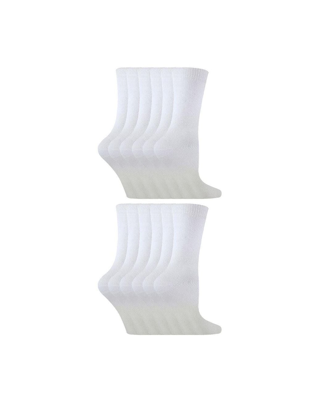 Sock Snob White 12 Pair Breathable Bamboo Plain Socks For School