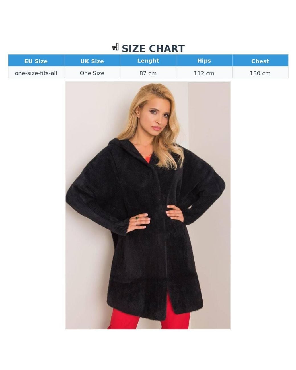 Love Lace Black Autumn Viscose Hooded Coat With Pockets
