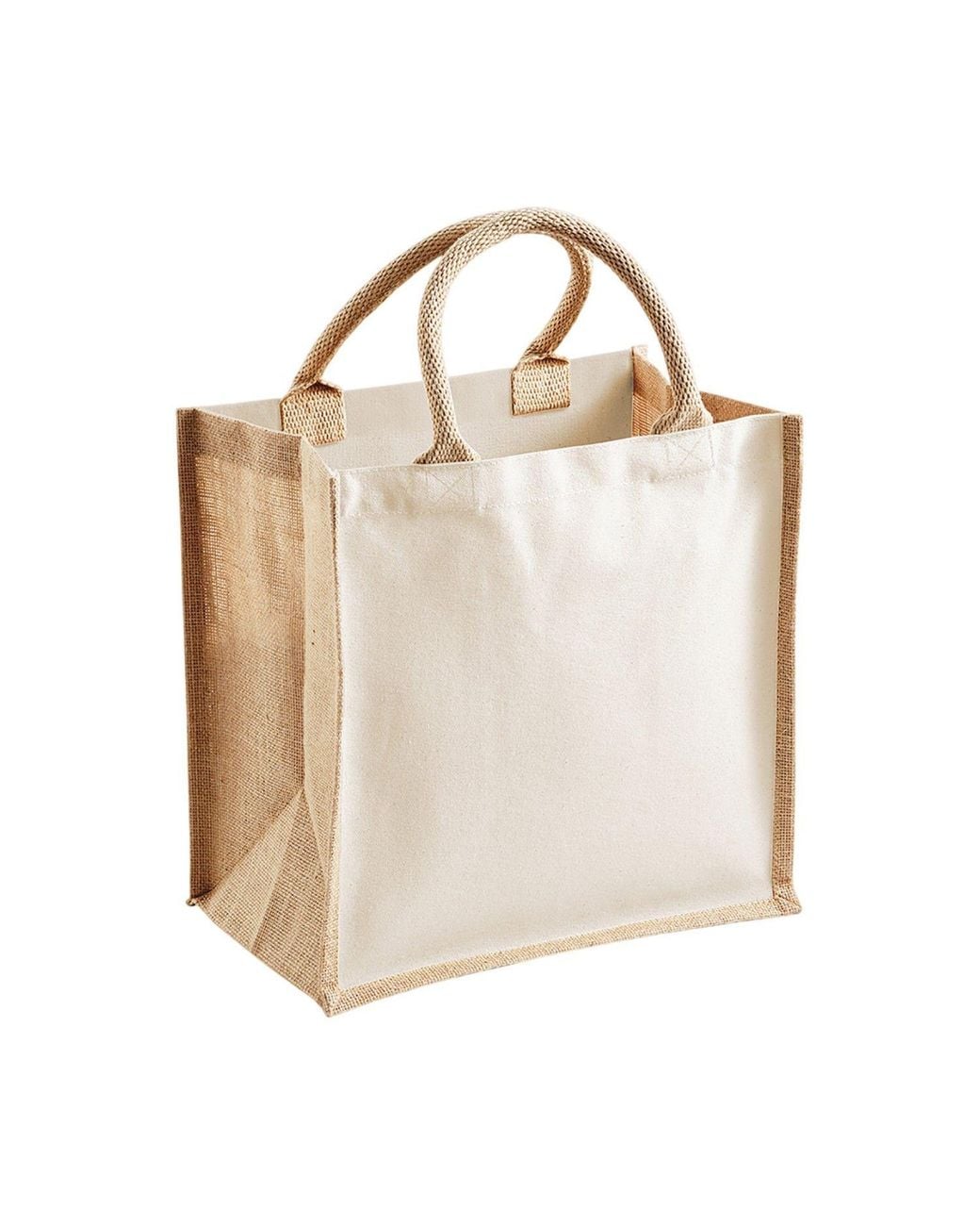 Westford Mill Natural Midi Jute Printable Tote Bag