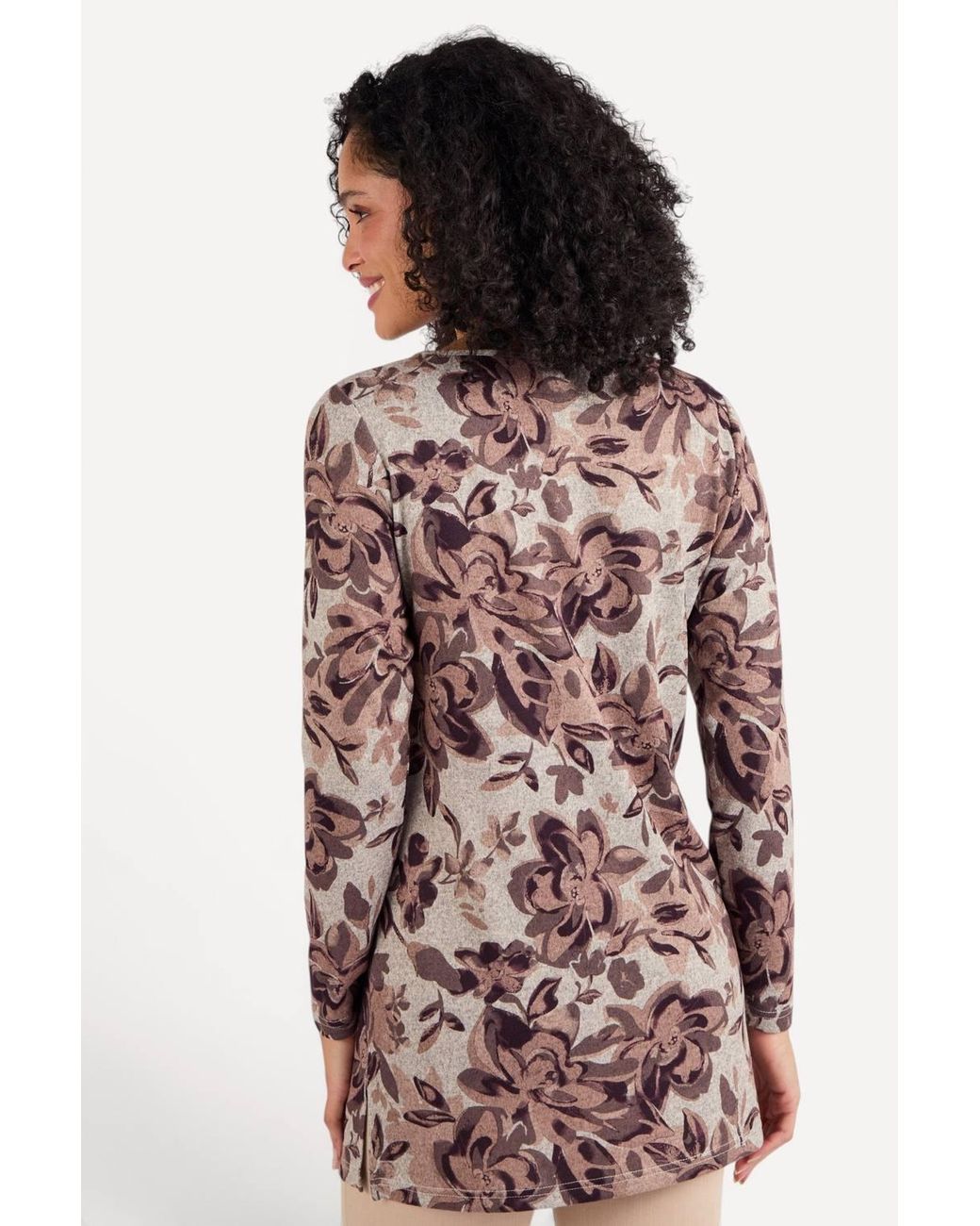DAMART Natural Cosy Floral Print Long Sleeve Brushed Tunic