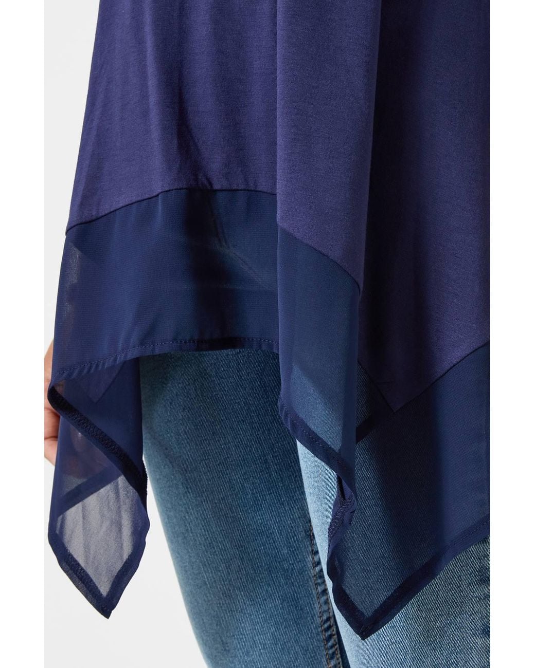 Joe Browns Blue Matilda Jersey Tunic Top With Chiffon Trim