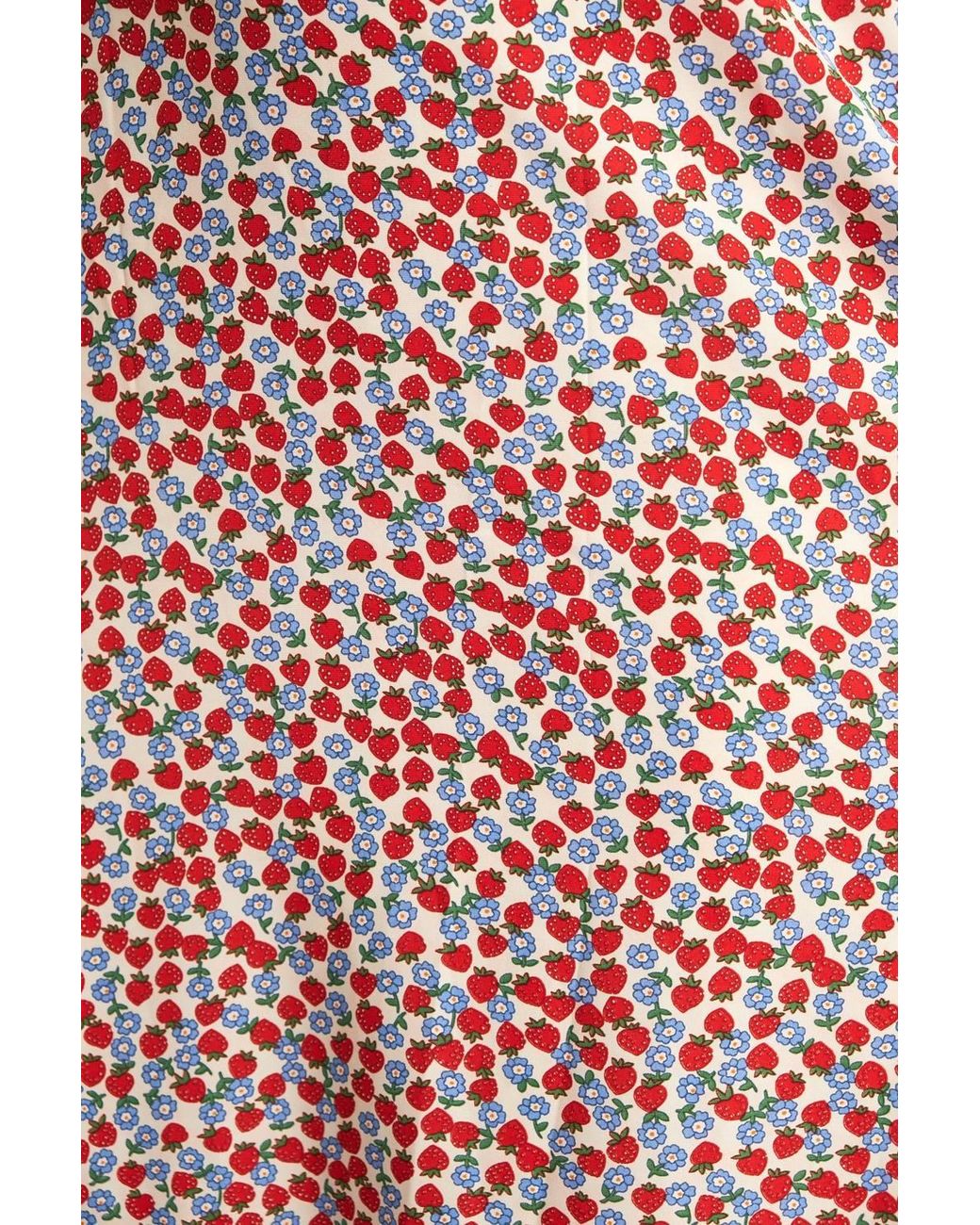 Louche Red Kyara Strawberry Fields Print Blouse