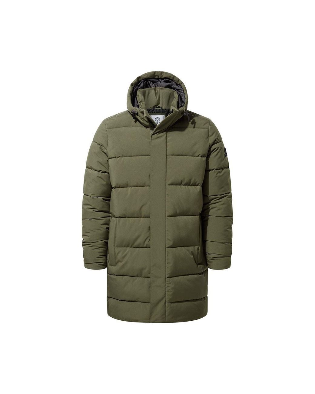 TOG24 Green 'Preece' Long Shower Resistant Insulated Jacket for men