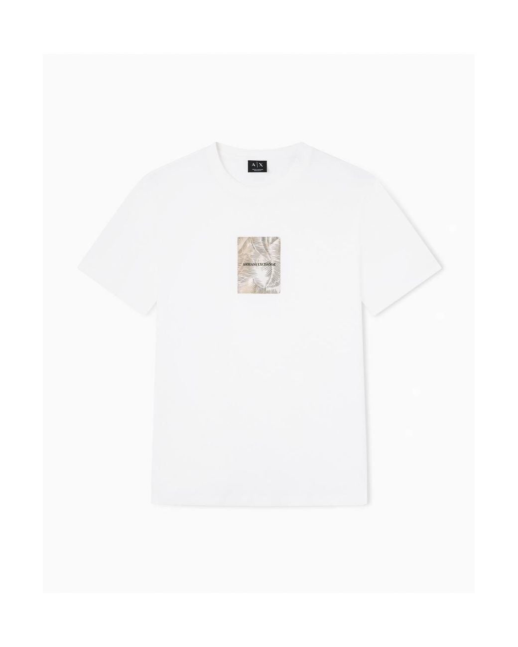 ARMANI EXCHANGE White Regular Fit T-Shirt for men