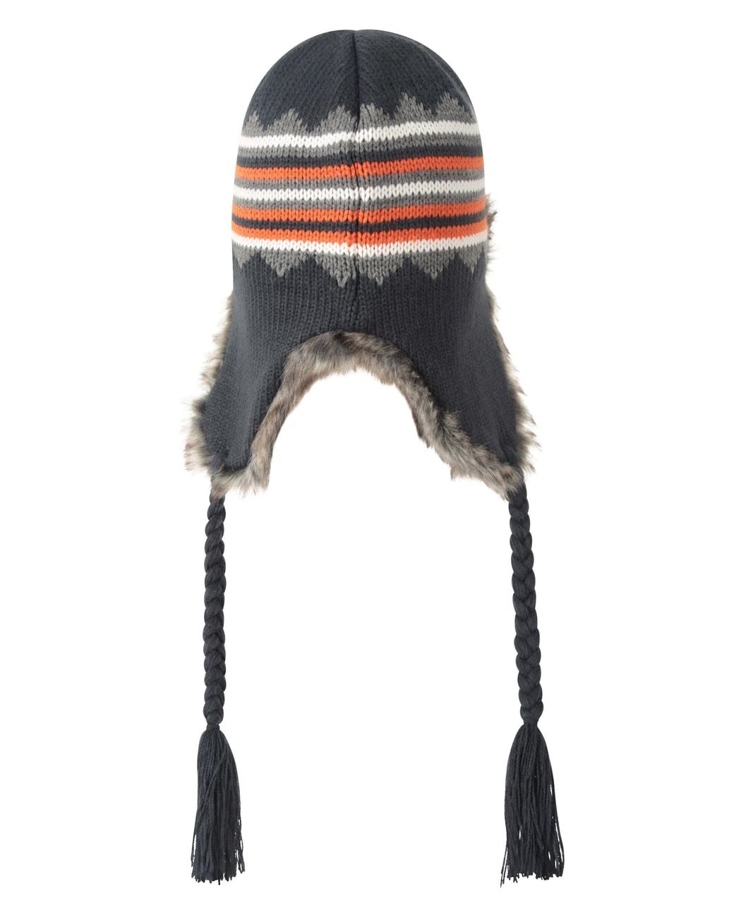Mountain Warehouse Black 'St Anton' Warm & Cosy Fur Lining Knitted Comfortable Trapper Hat for men