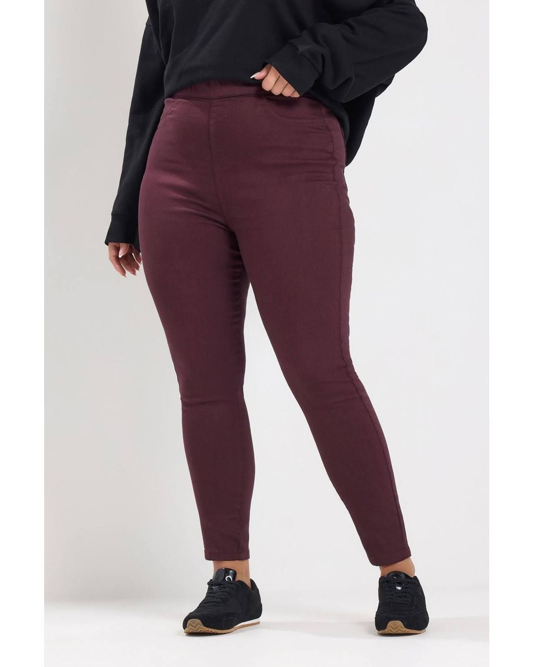 Yours Purple Pull On Jenny Jeggings