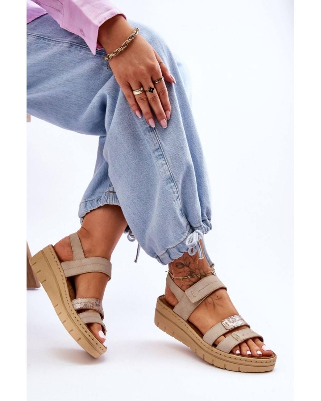 Love Lace Blue Soft Platform Flatforms