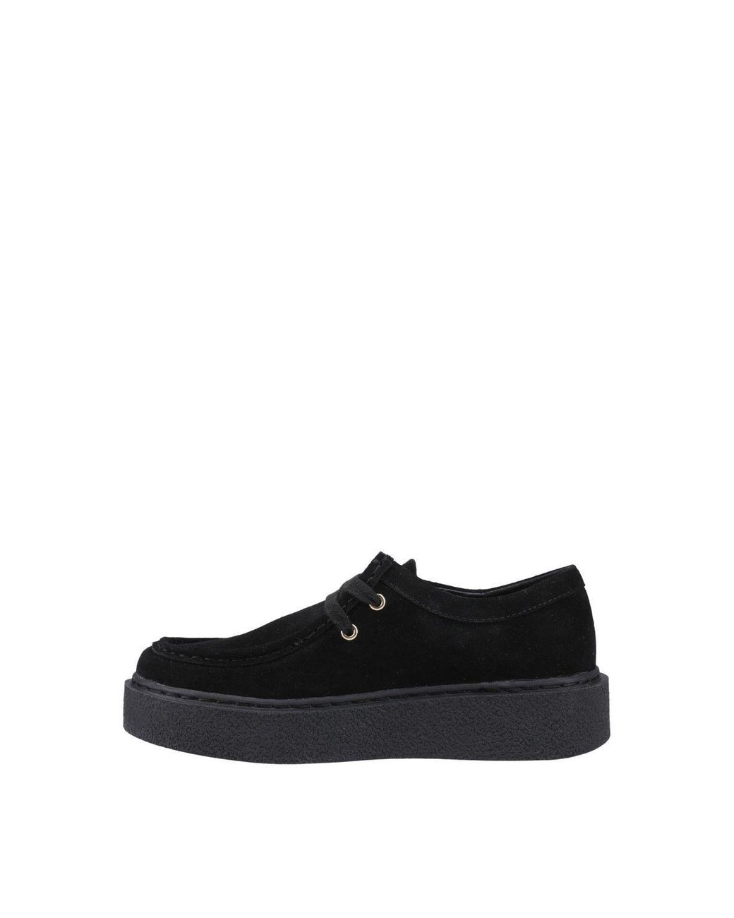 Hush Puppies Black Bridie Suede Mocc Toe