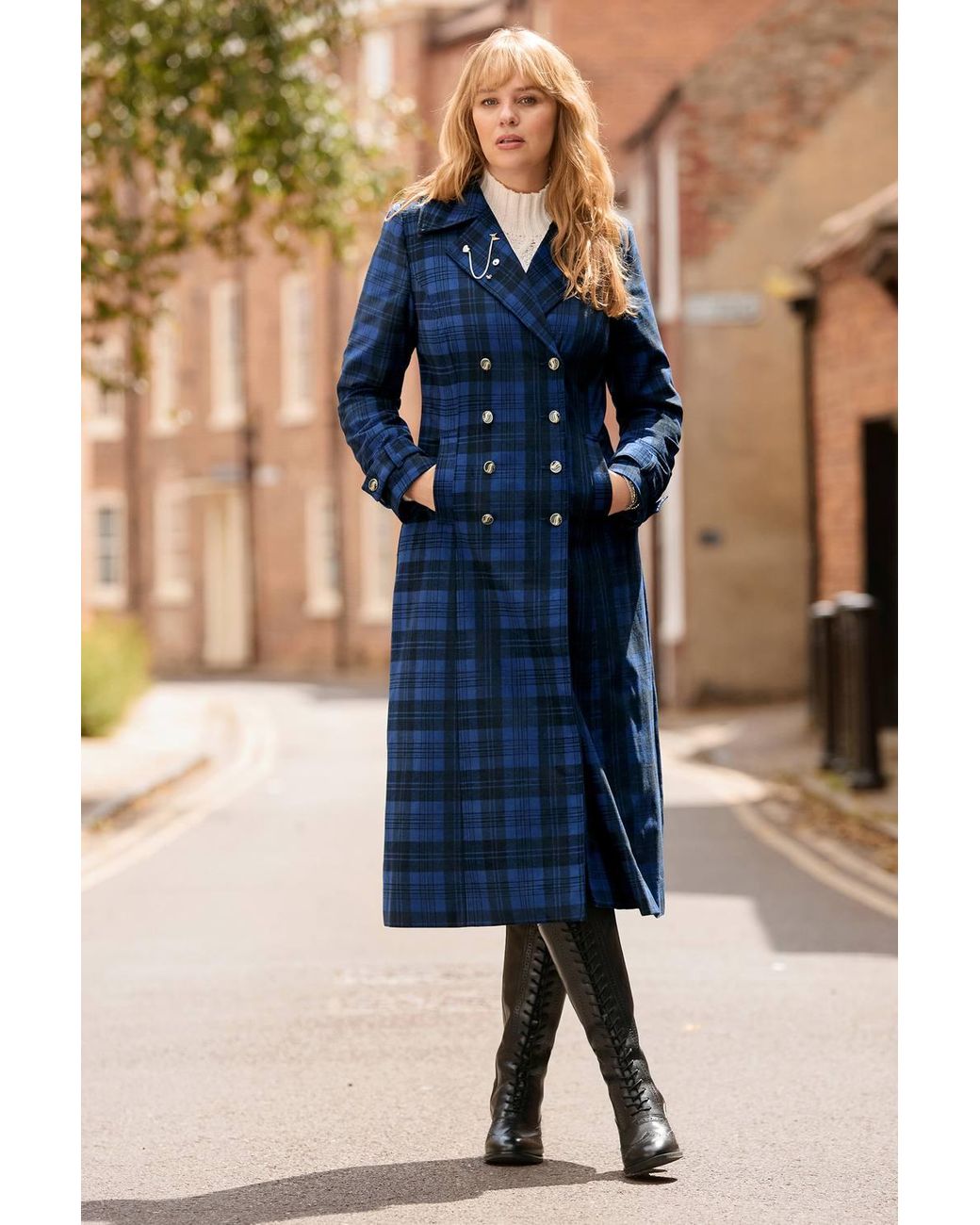 Joe Browns Blue Roxie Long Check Coat