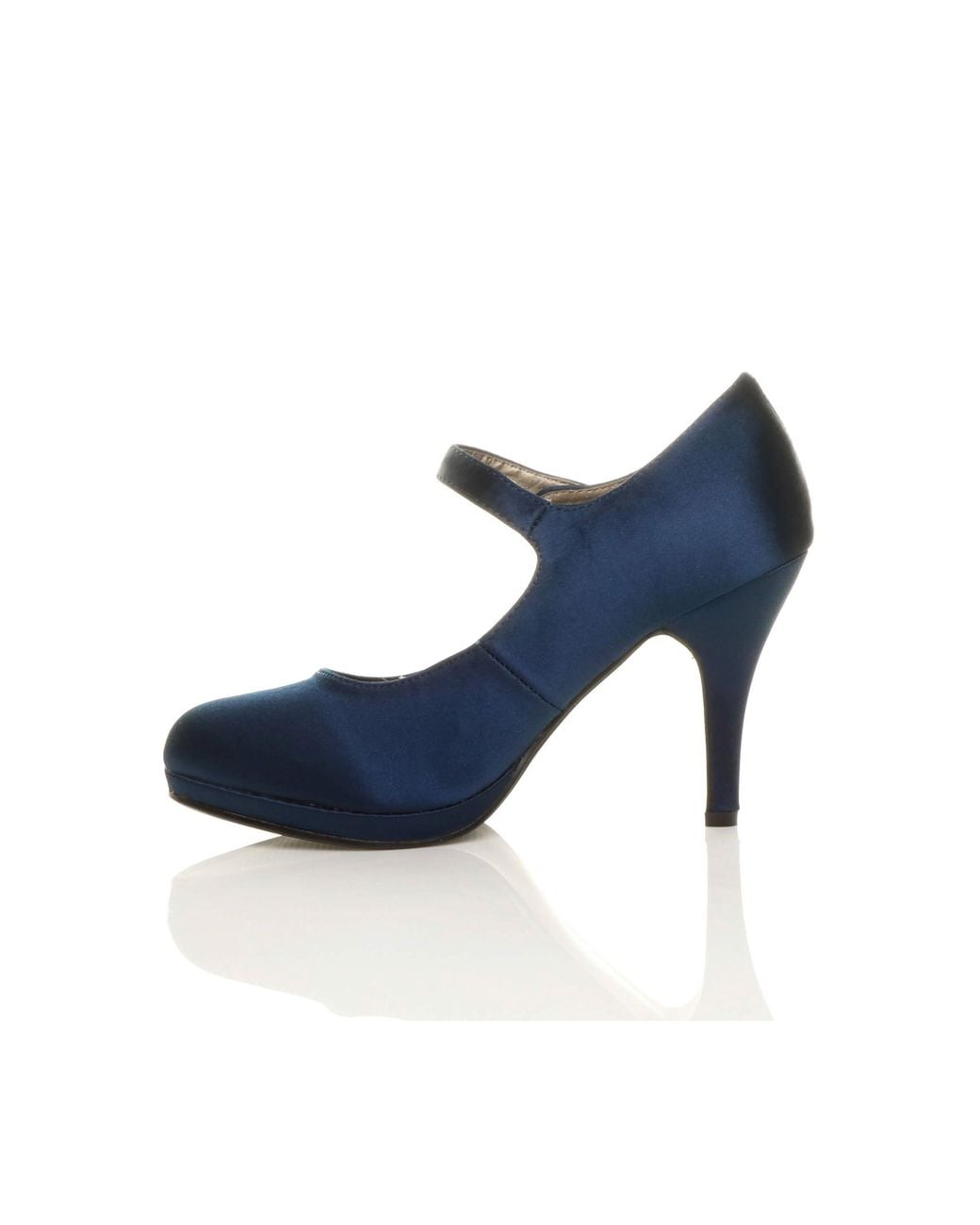AJVANI Blue High Heel Mary Jane Court Shoes