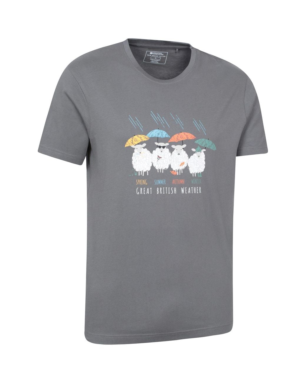 Mountain Warehouse Gray 'Great British Weather' Regular Fit Summer T-Shirt for men