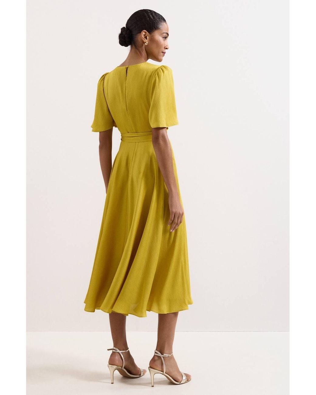 Phase Eight Yellow Petite Abbie Midi Dress